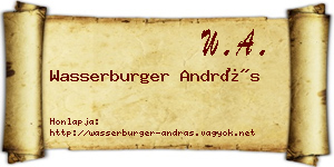 Wasserburger András névjegykártya