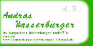 andras wasserburger business card